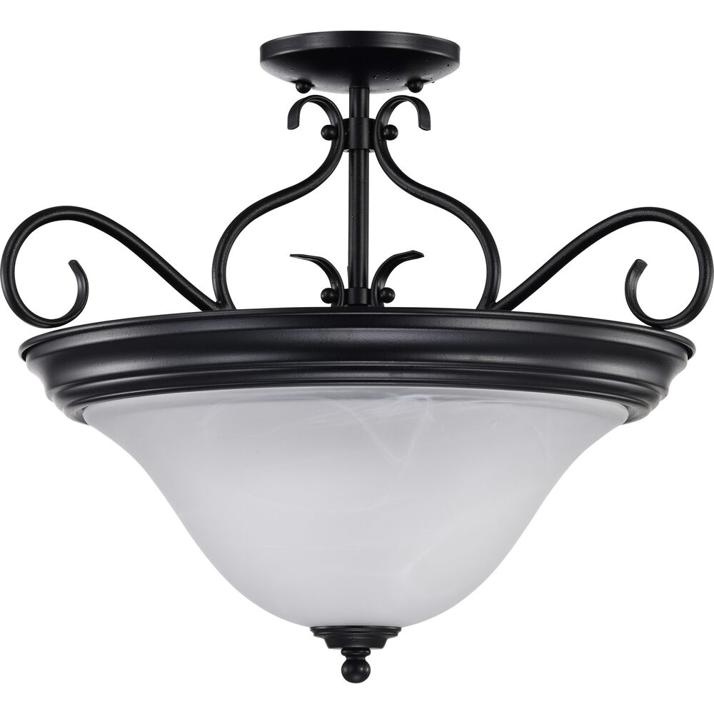 Nuvo Lighting Castillo 3 Light 18.5 Inch Textured Black Semi Flush Mount Ceiling Light