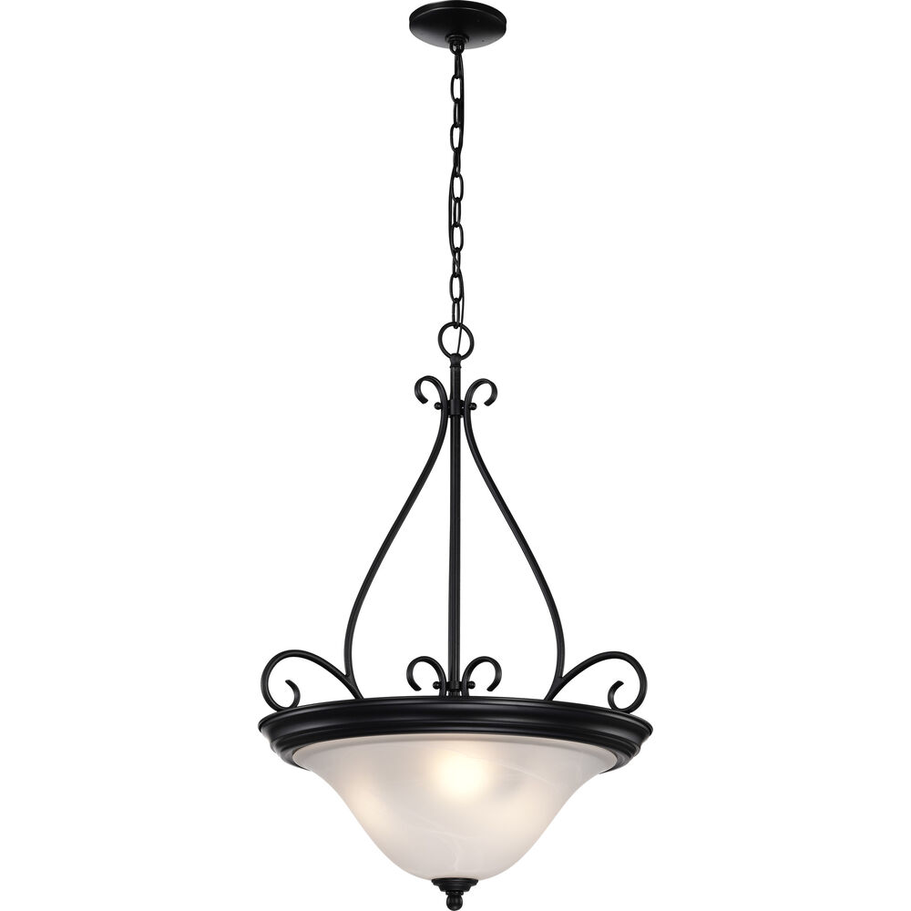 Nuvo Lighting Castillo 3 Light 20.5 Inch Textured Black Pendant Ceiling Light