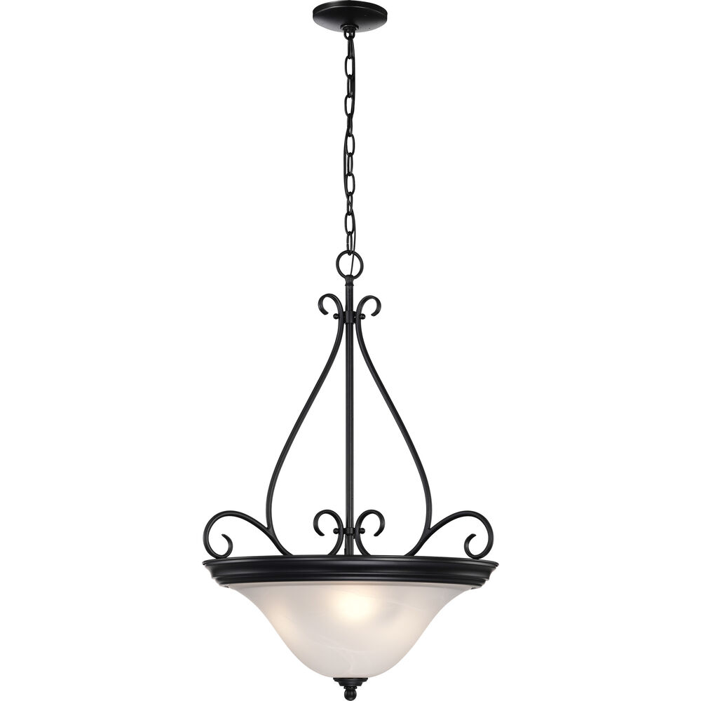 Nuvo Lighting Castillo 3 Light 20.5 Inch Textured Black Pendant Ceiling Light