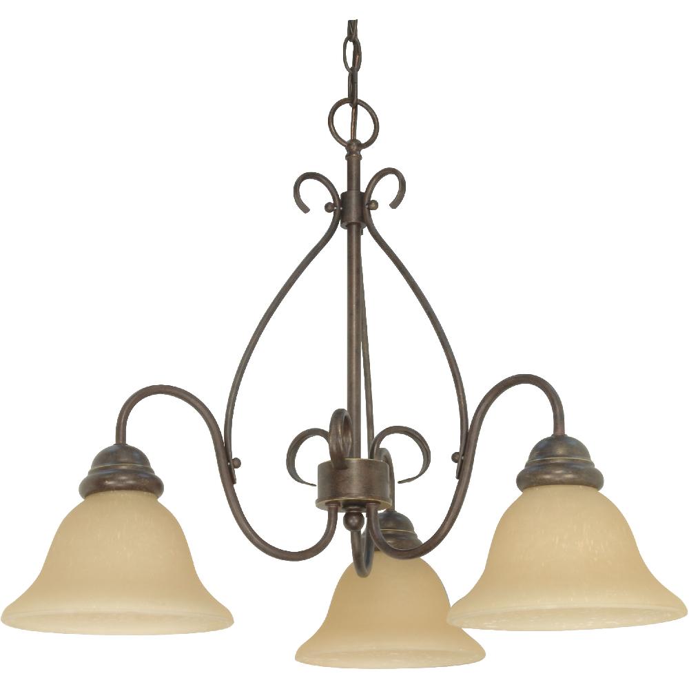 nuvo lighting Castillo 3 Light 26 inch Sonoma Bronze and Champagne Chandelier Ceiling Light