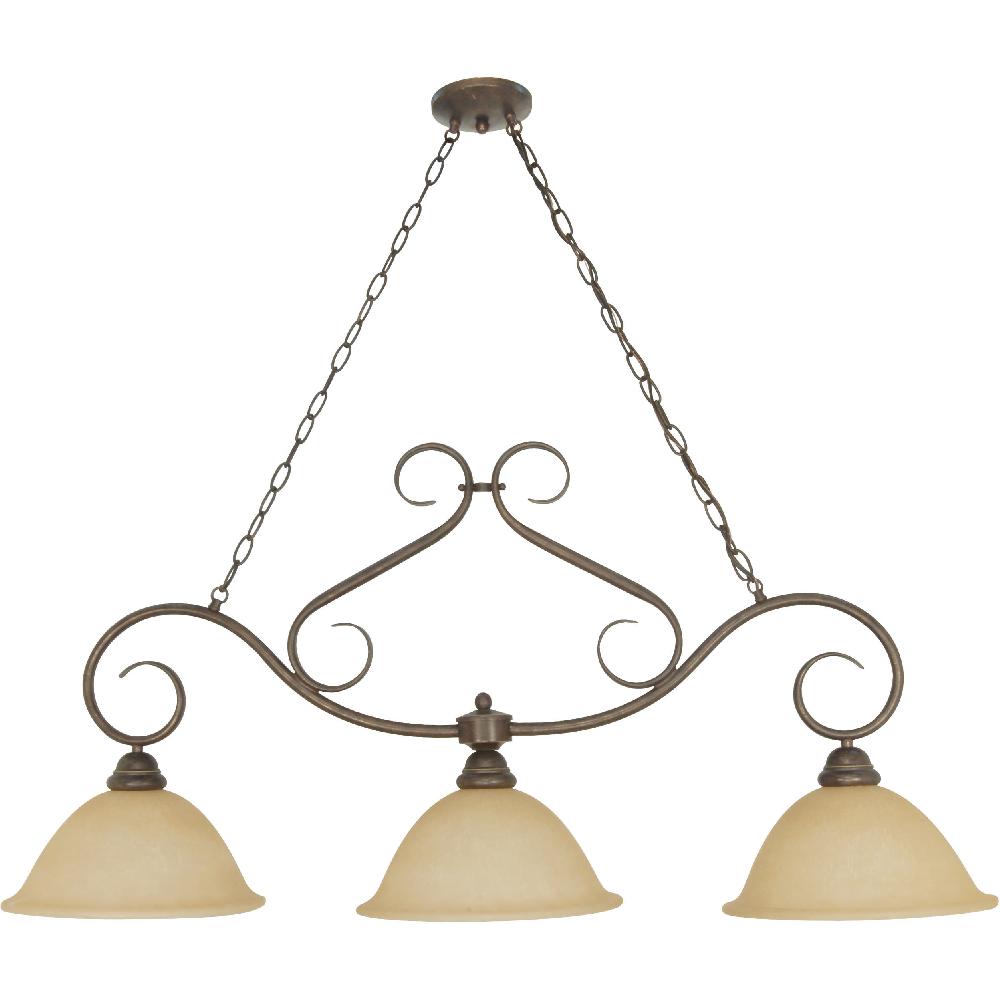 nuvo lighting Castillo 3 Light 44 inch Sonoma Bronze and Champagne Island Light Ceiling Light