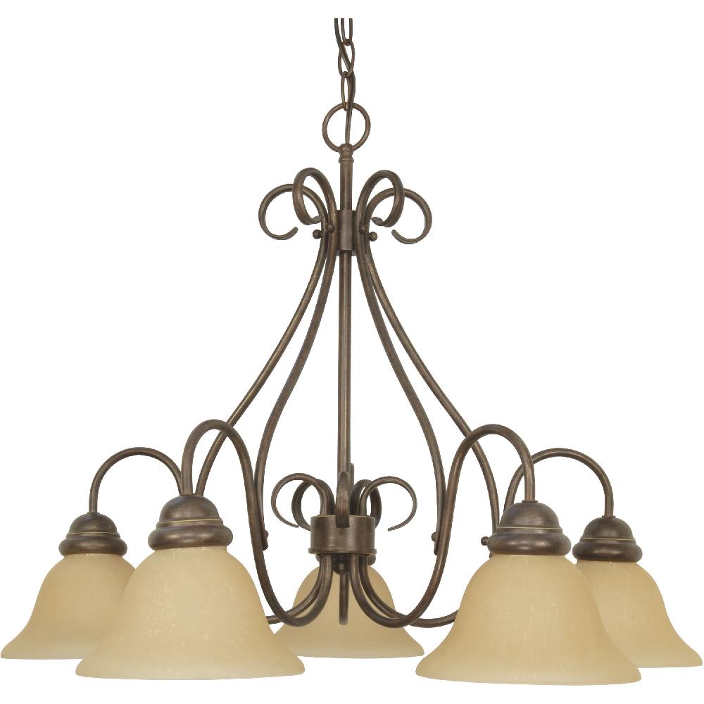 nuvo lighting Castillo 5 Light 28 inch Sonoma Bronze and Champagne Chandelier Ceiling Light