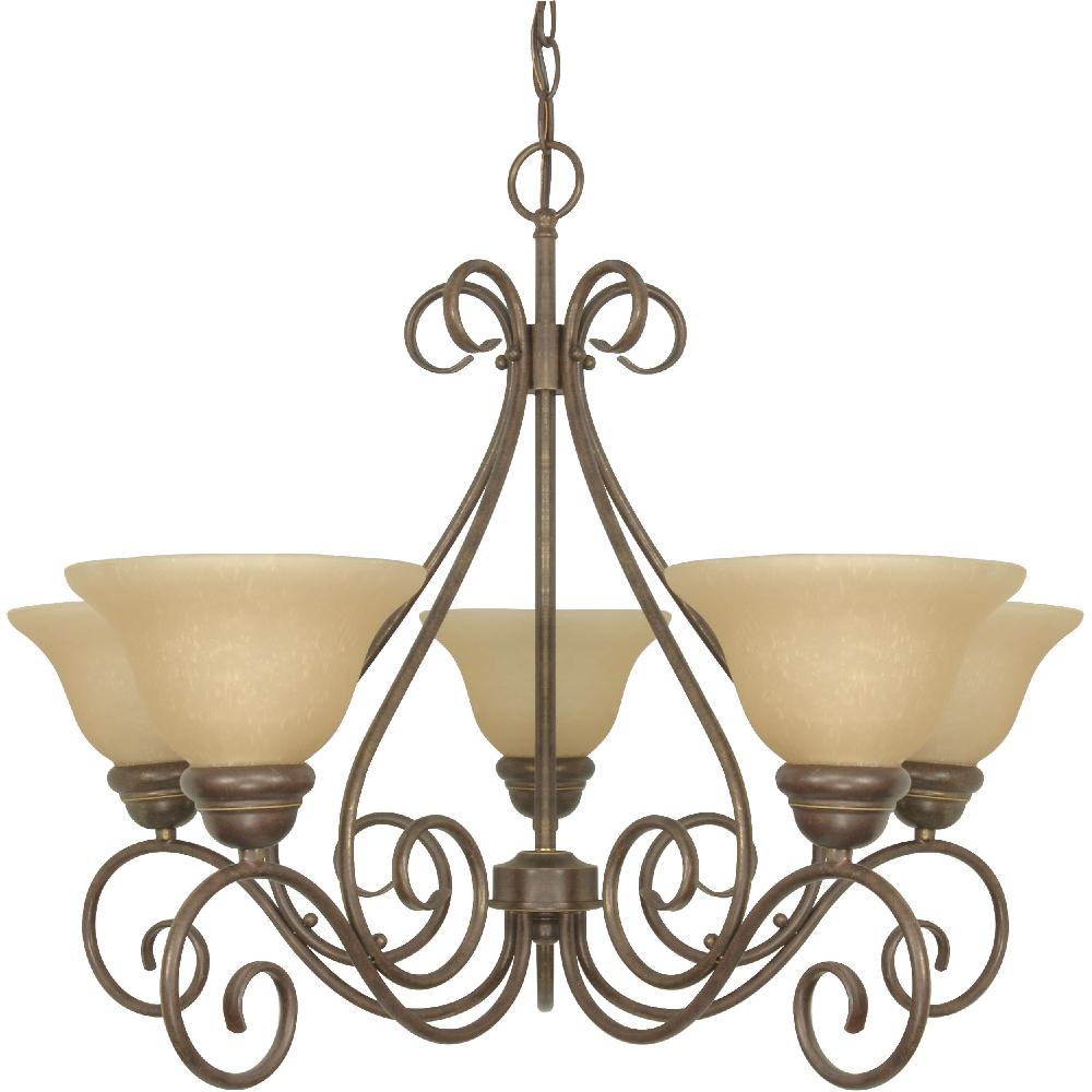 nuvo lighting Castillo 5 Light 28 inch Sonoma Bronze and Champagne Chandelier Ceiling Light