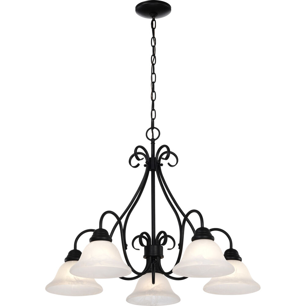 Nuvo Lighting Castillo 5 Light 28 Inch Textured Black Chandelier Ceiling Light