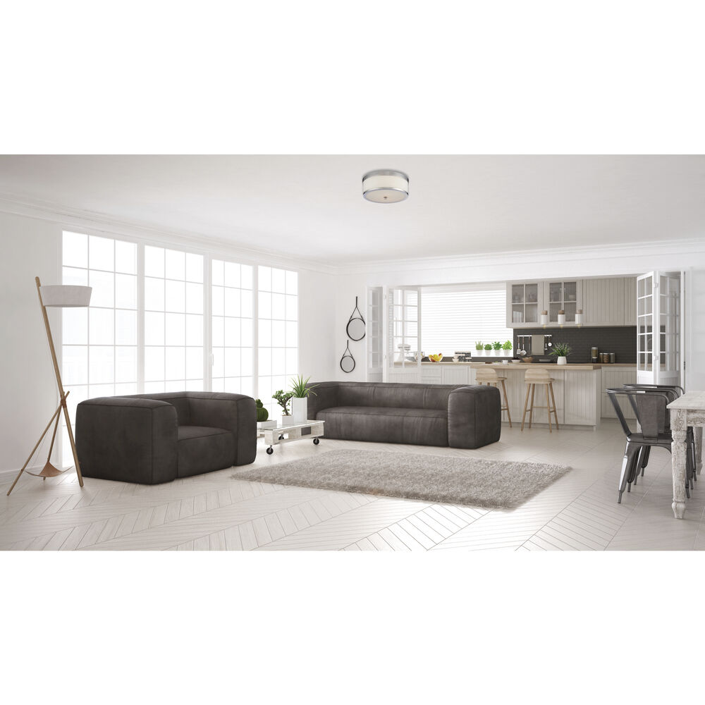 Nuvo Lighting Celine 2 Light 13.63 Inch Polished Nickel Flush Mount Ceiling Light