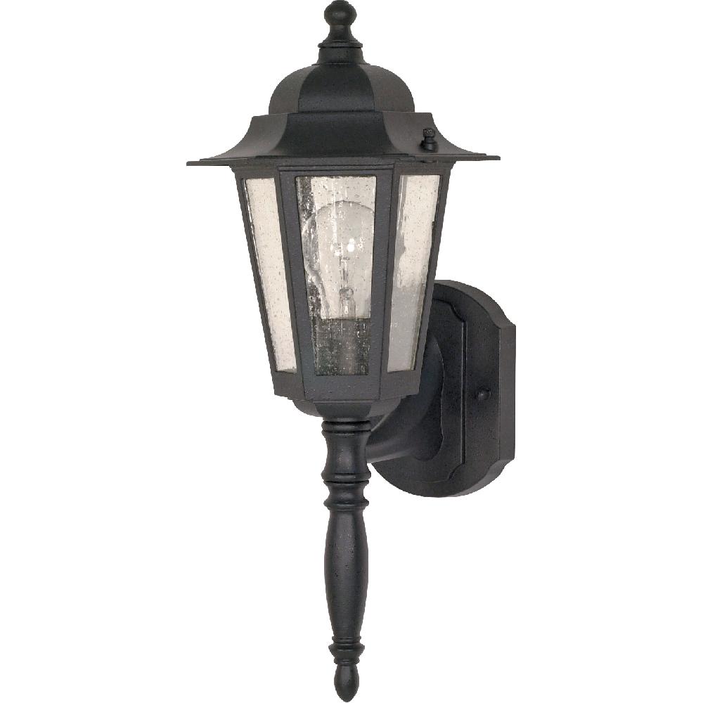 nuvo lighting Central Park 1 Light 12 inch Textured Black Outdoor Wall Lantern