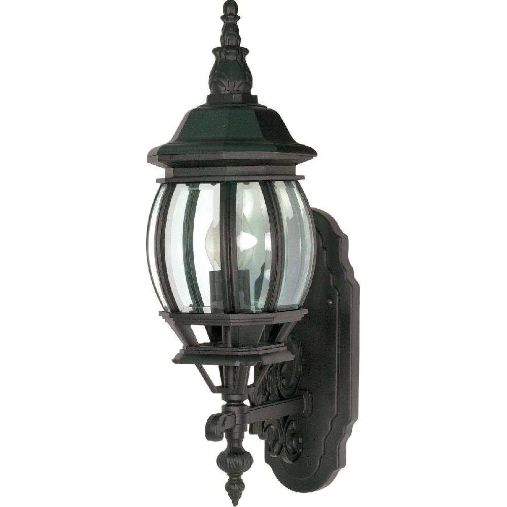 nuvo lighting Central Park 1 Light 20 inch Textured Black Outdoor Wall Lantern