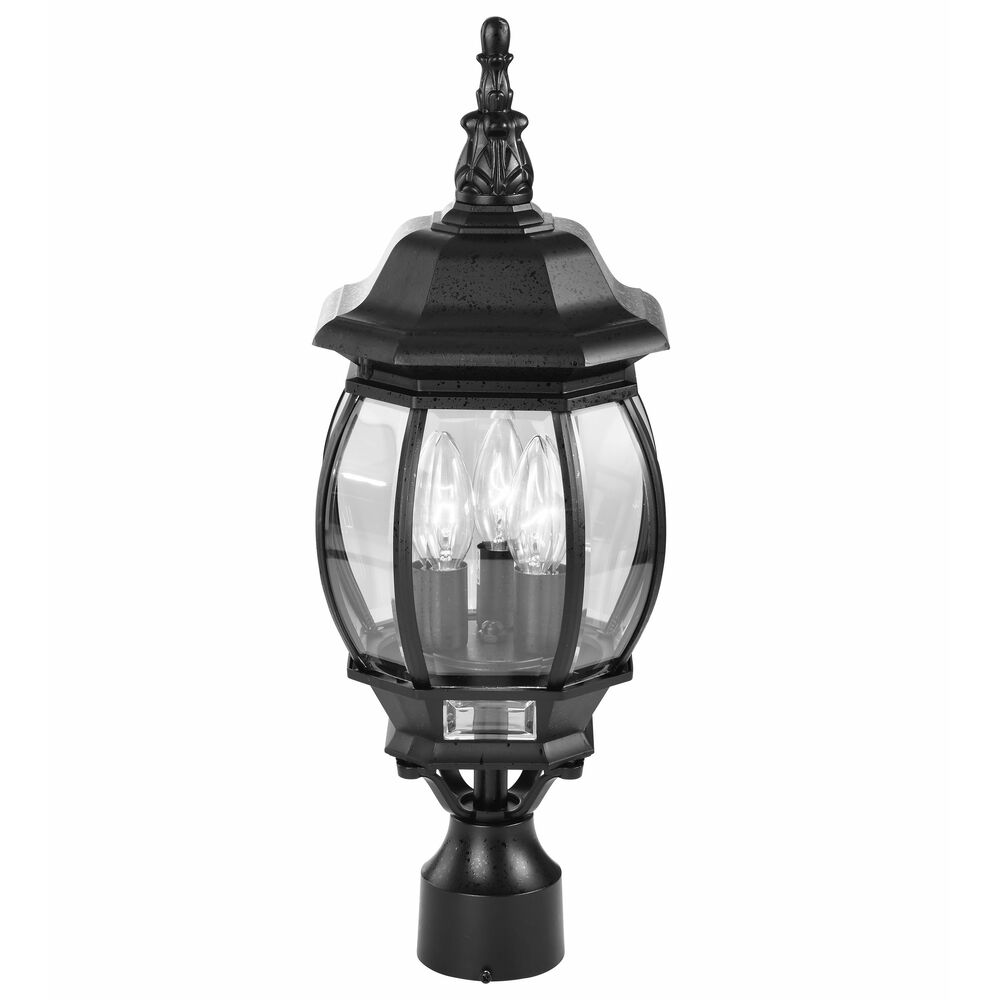 Nuvo Lighting Central Park 3 Light 21 Inch Textured Black Outdoor Post Lantern