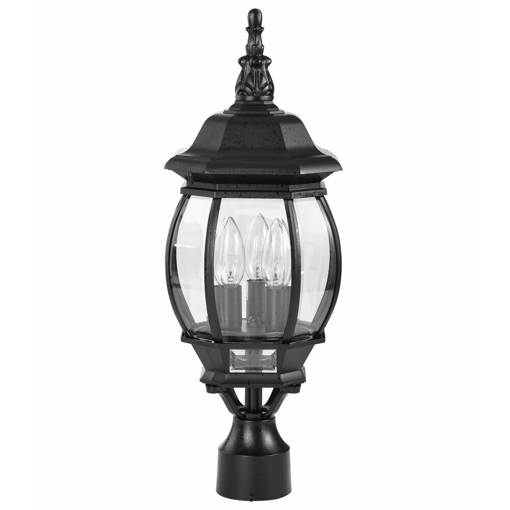 Nuvo Lighting Central Park 3 Light 21 Inch Textured Black Outdoor Post Lantern