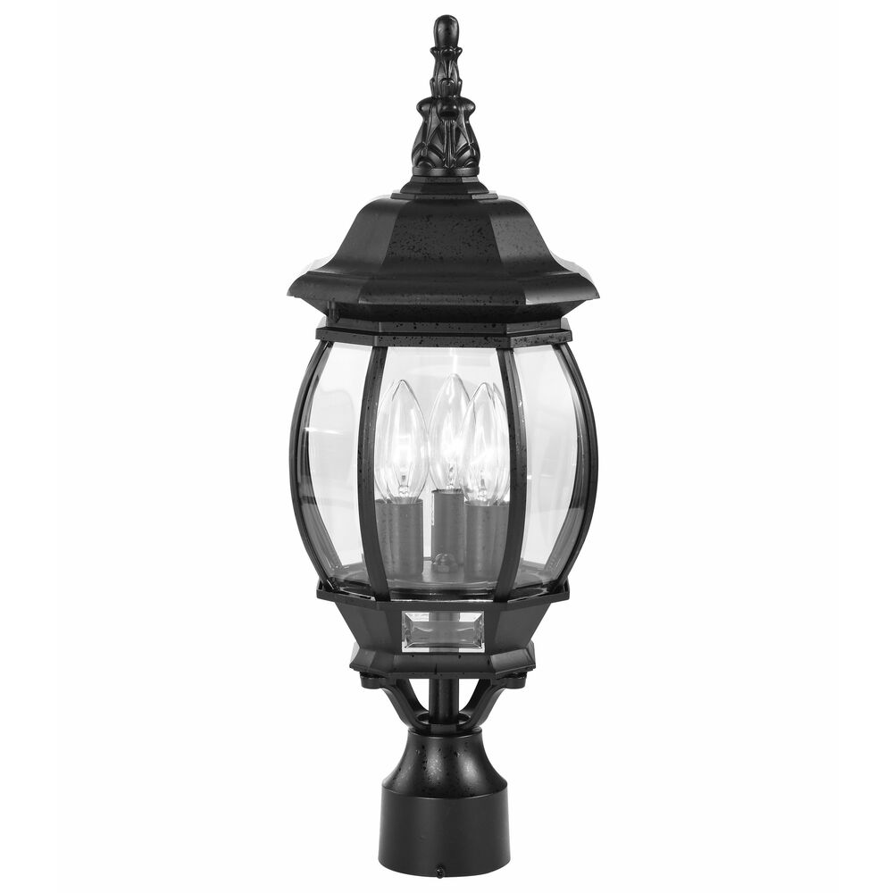 Nuvo Lighting Central Park 3 Light 21 Inch Textured Black Outdoor Post Lantern