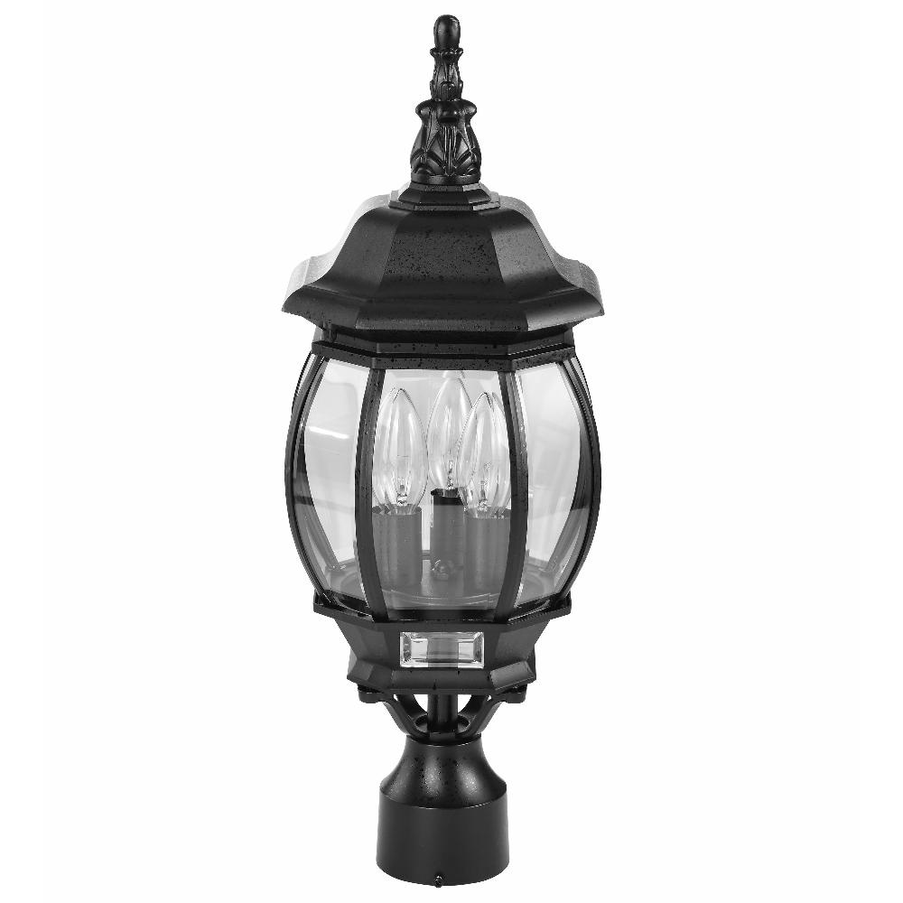 nuvo lighting Central Park 3 Light 21 inch Textured Black Outdoor Post Lantern