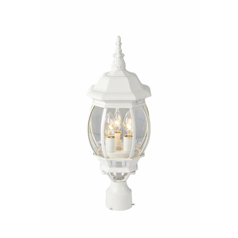 Nuvo Lighting Central Park 3 Light 21 Inch White Outdoor Post Lantern