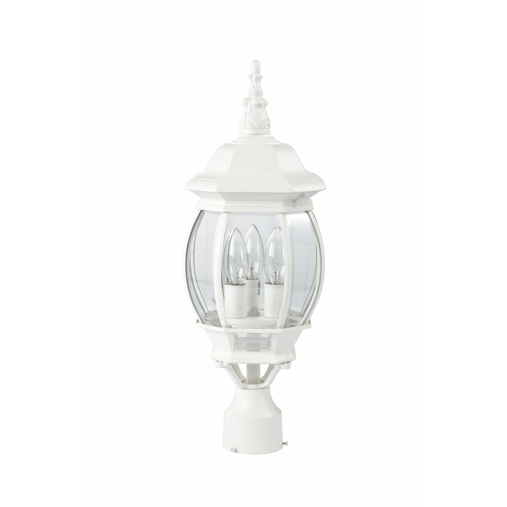 Nuvo Lighting Central Park 3 Light 21 Inch White Outdoor Post Lantern