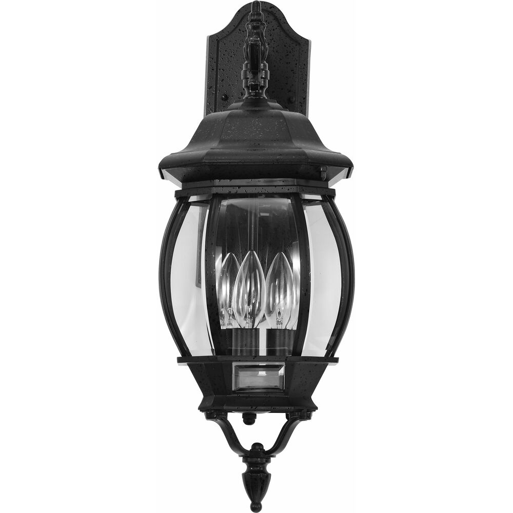 Nuvo Lighting Central Park 3 Light 23 Inch Textured Black Outdoor Wall Lantern