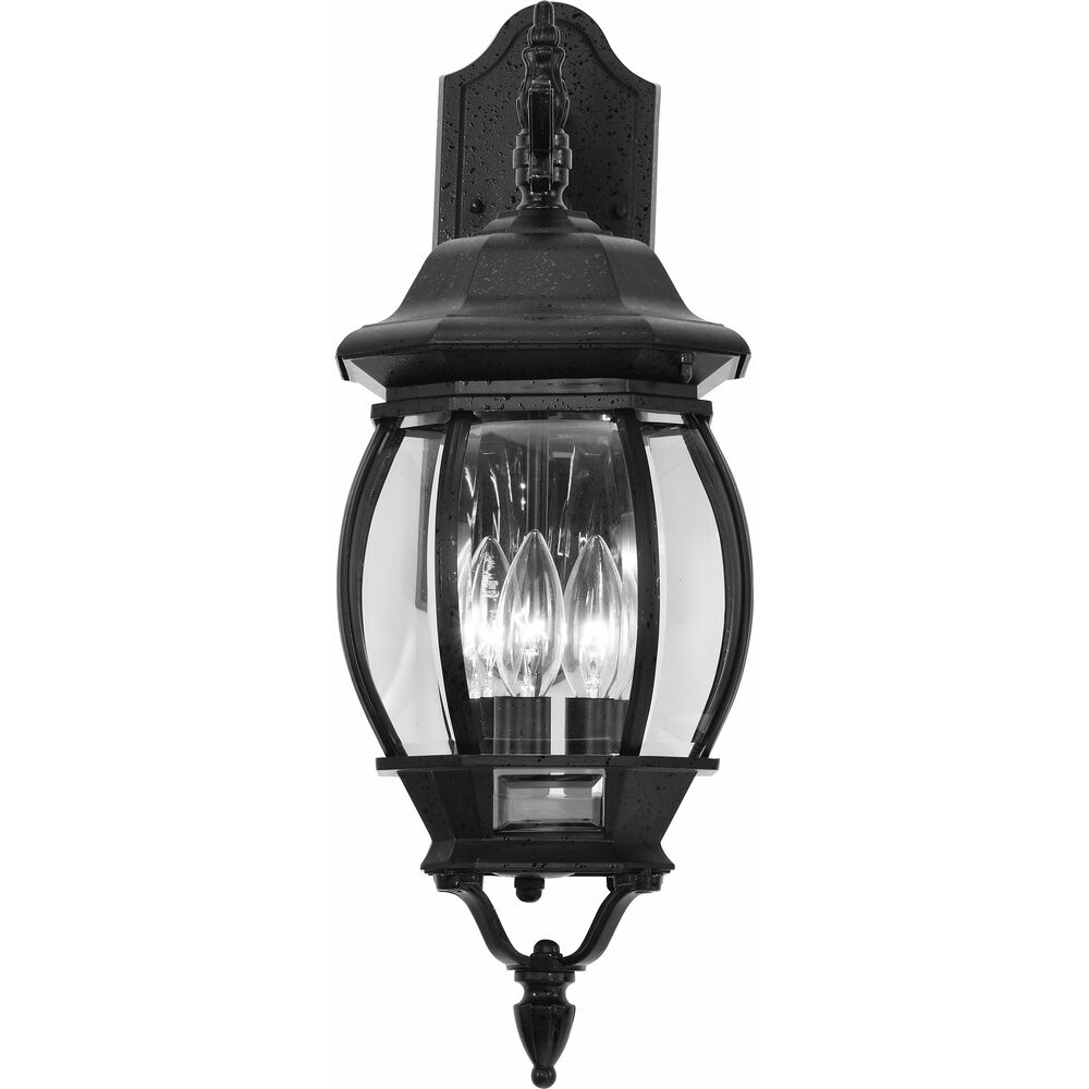 Nuvo Lighting Central Park 3 Light 23 Inch Textured Black Outdoor Wall Lantern