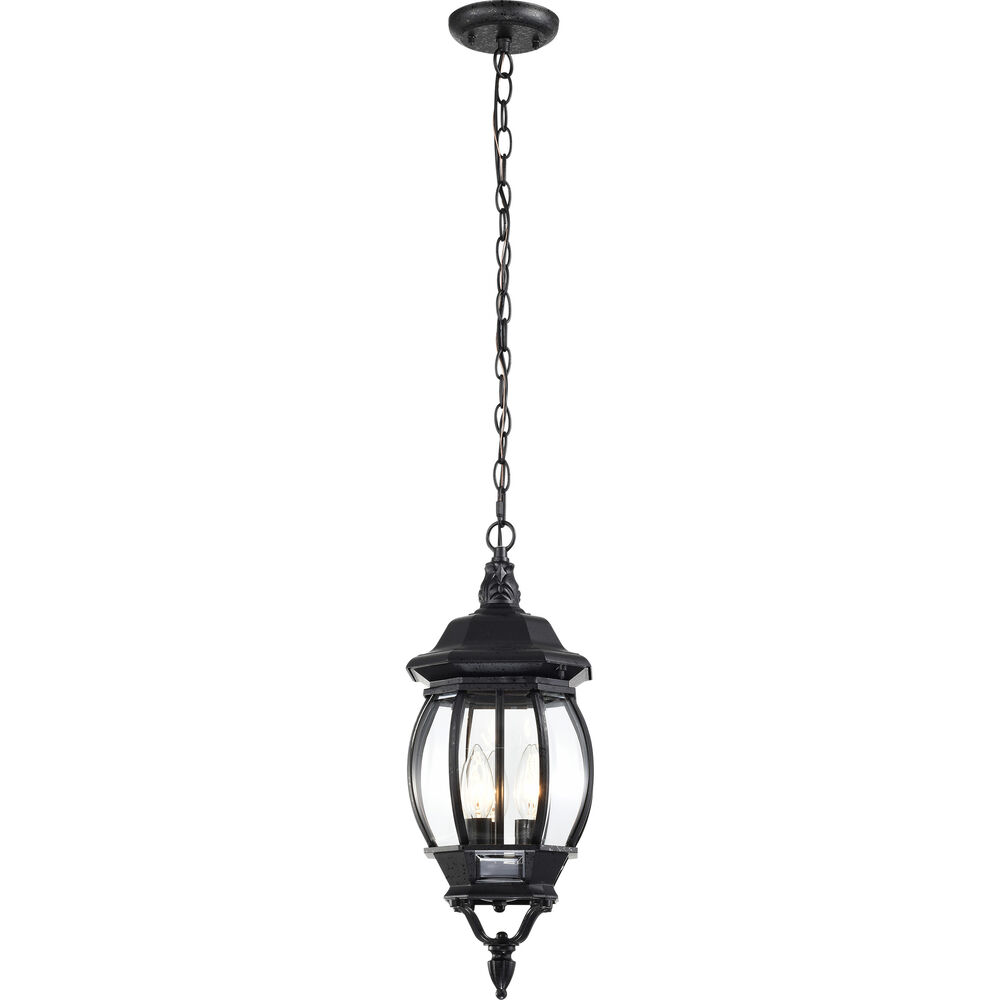 Nuvo Lighting Central Park 3 Light 7 Inch Textured Black Outdoor Hanging Lantern