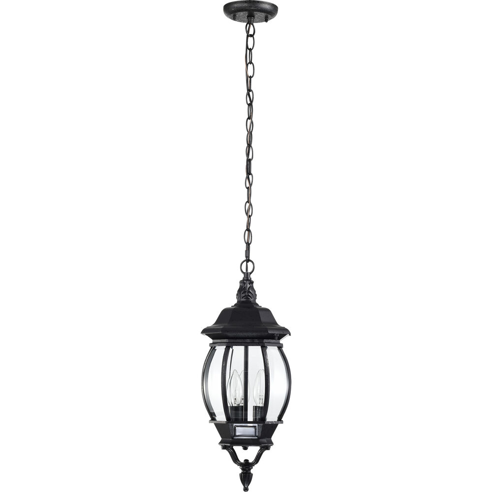 Nuvo Lighting Central Park 3 Light 7 Inch Textured Black Outdoor Hanging Lantern