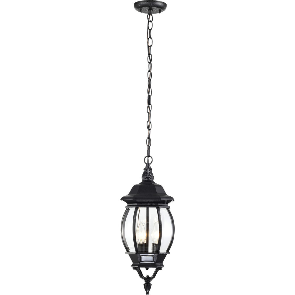 Nuvo Lighting Central Park 3 Light 7 Inch Textured Black Outdoor Hanging Lantern