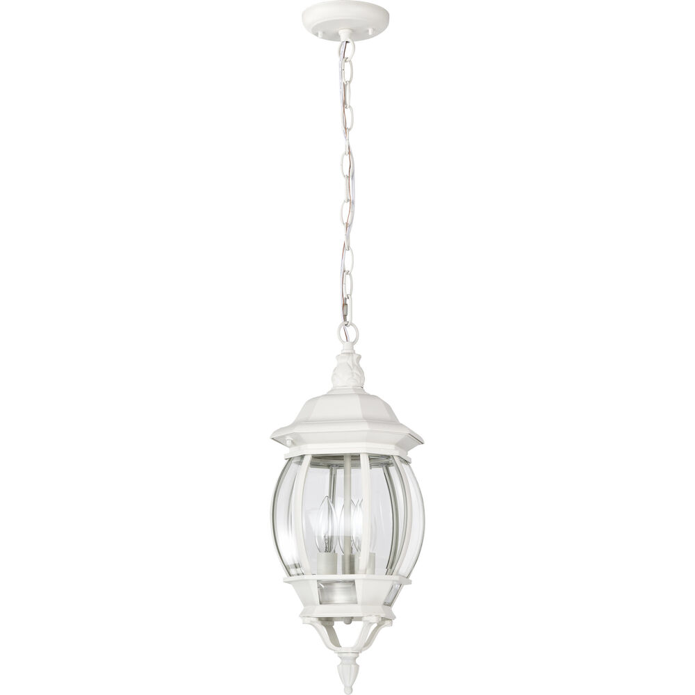 Nuvo Lighting Central Park 3 Light 7 Inch White Outdoor Hanging Lantern