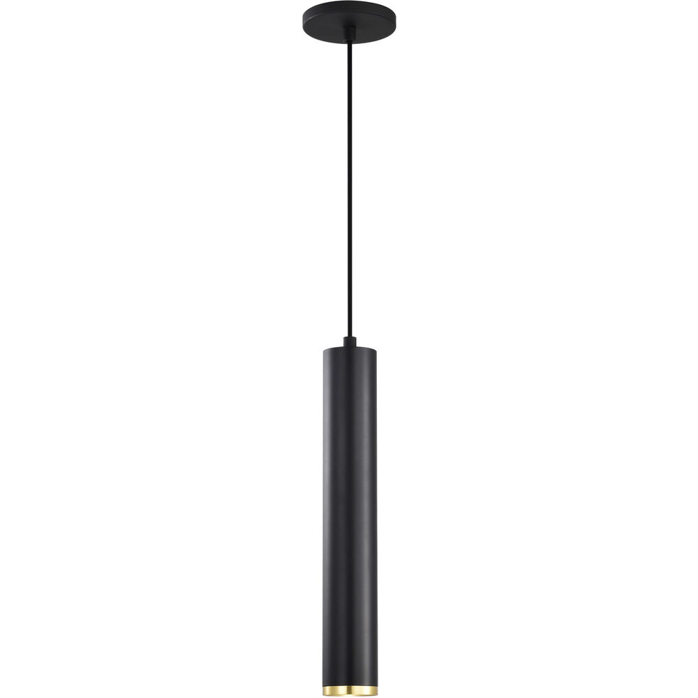 Nuvo Lighting Century LED 2.56 Inch Matte Black And Brushed Brass Pendant Ceiling Light
