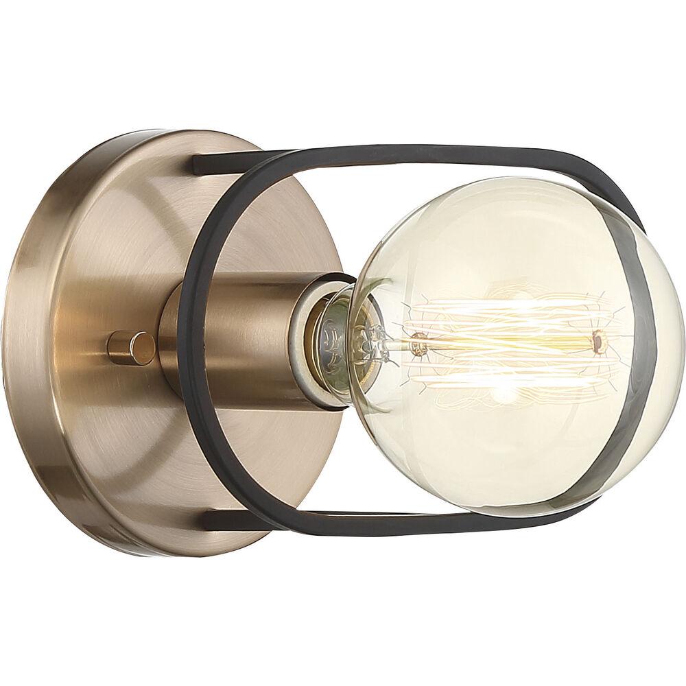 Nuvo Lighting Chassis 1 Light 8 Inch Copper Brushed Brass And Matte Black Wall Sconce Wall Light