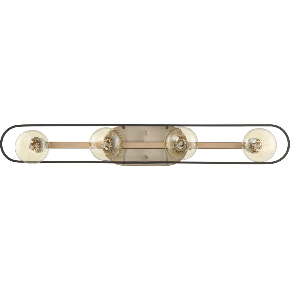 Nuvo Lighting Chassis 4 Light 32 Inch Copper Brushed Brass And Matte Black Vanity Light Wall Light