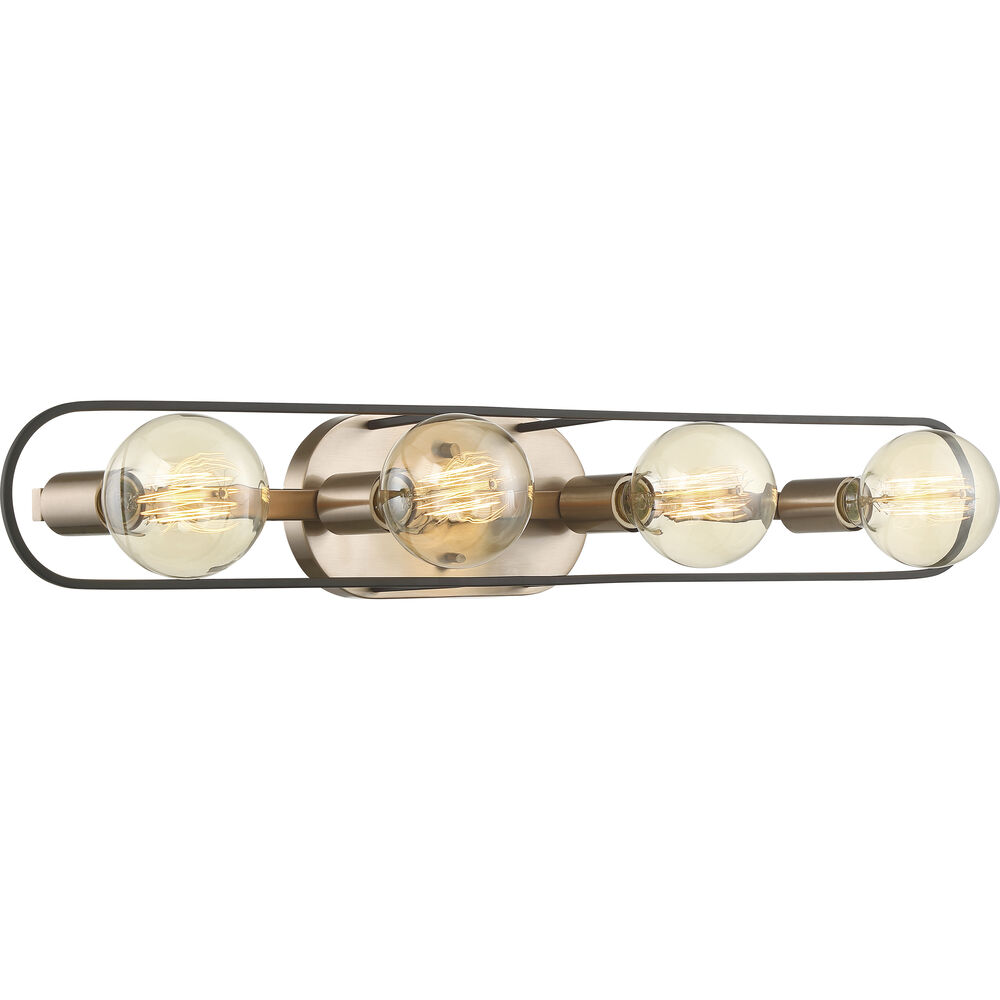 Nuvo Lighting Chassis 4 Light 32 Inch Copper Brushed Brass And Matte Black Vanity Light Wall Light