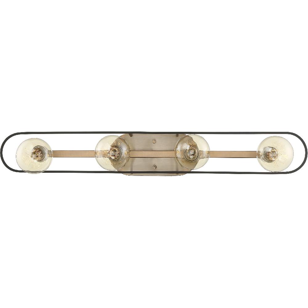 nuvo lighting Chassis 4 Light 32 inch Copper Brushed Brass and Matte Black Vanity Light Wall Light