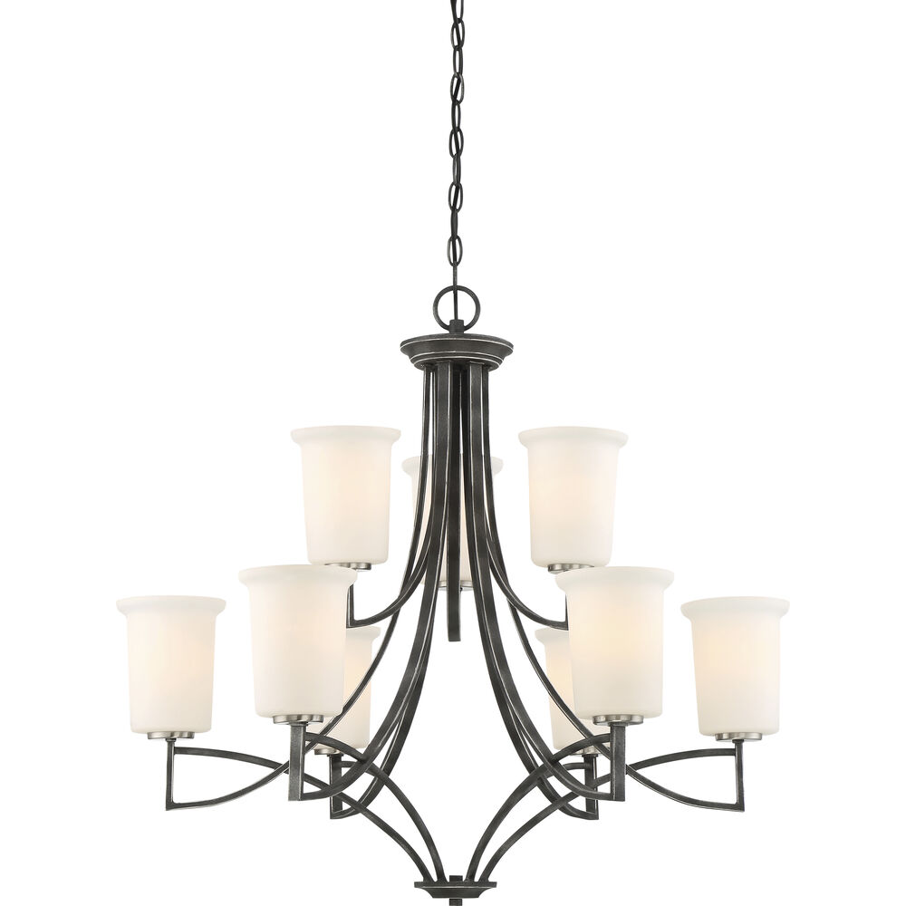 Nuvo Lighting Chester 9 Light 32 Inch Iron Black Chandelier Ceiling Light