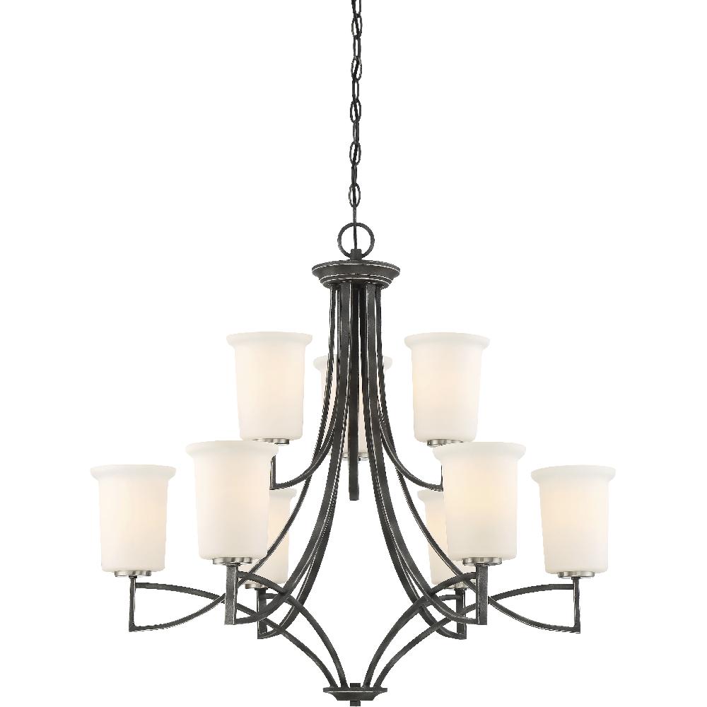 Nuvo Lighting Chester 9 Light 32 Inch Iron Black Chandelier Ceiling Light