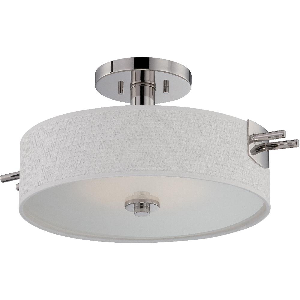 nuvo lighting Claire LED 18.88 inch Polished Nickel Semi Flush Mount Ceiling Light