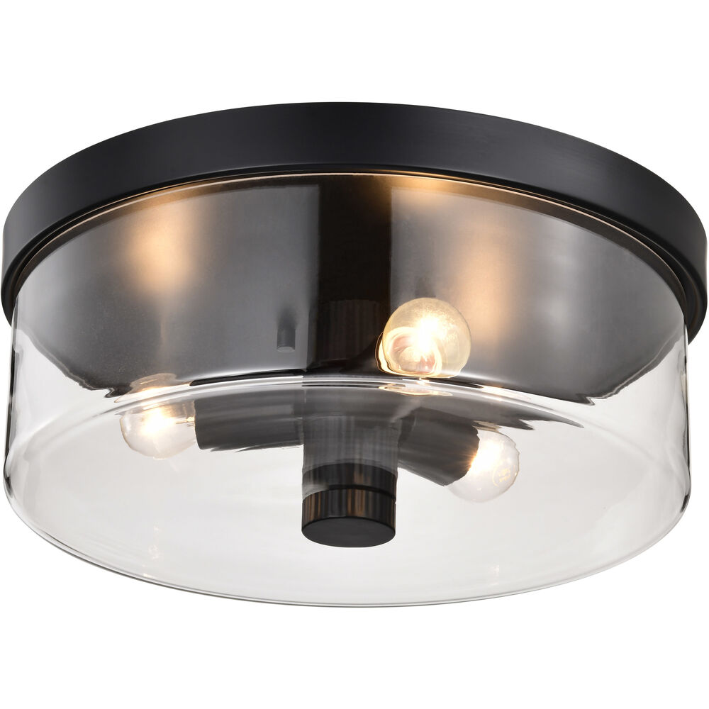 Nuvo Lighting Clarksville 15 Inch Matte Black Flush Mount Ceiling Light