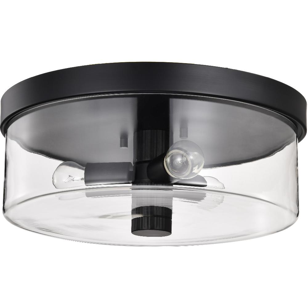 nuvo lighting Clarksville 15 inch Matte Black Flush Mount Ceiling Light