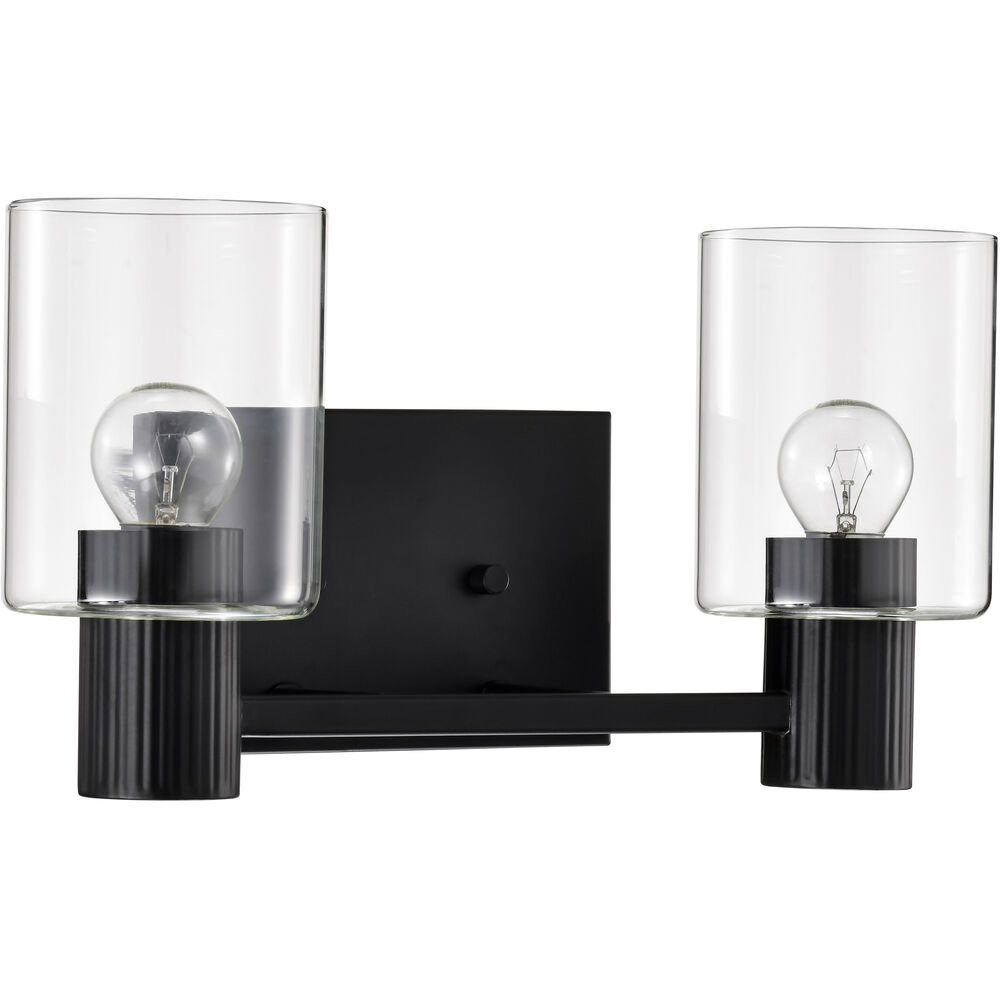Nuvo Lighting Clarksville 2 Light 14 Inch Matte Black Vanity Light Wall Light