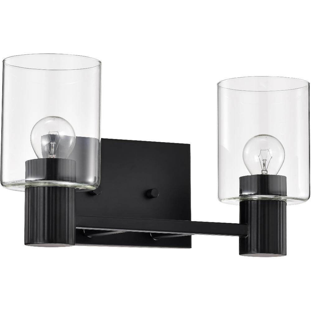 nuvo lighting Clarksville 2 Light 14 inch Matte Black Vanity Light Wall Light
