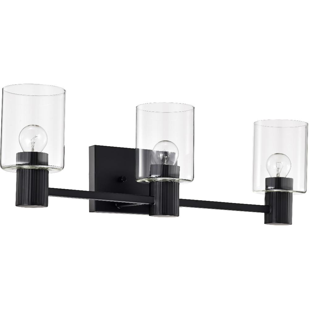 nuvo lighting Clarksville 3 Light 24 inch Matte Black Vanity Light Wall Light