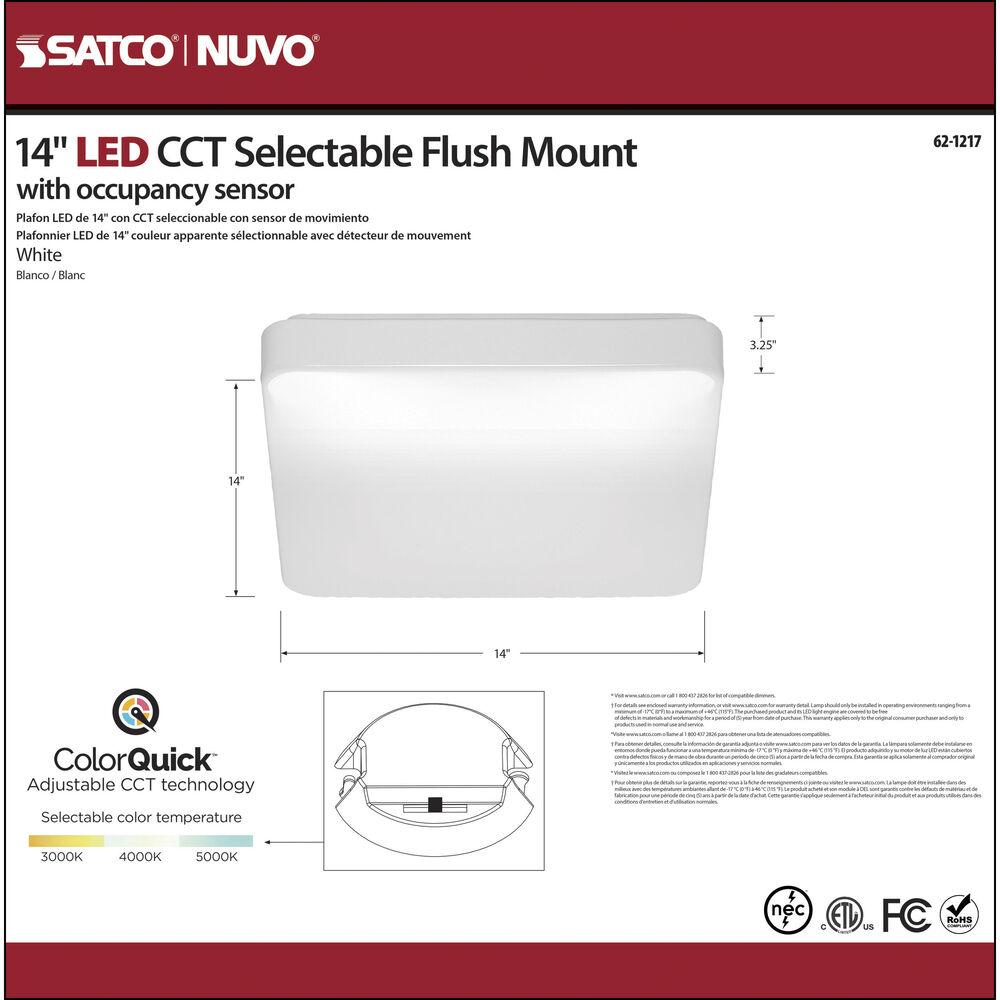 Nuvo Lighting Cloud LED 14 Inch White Flush Mount Ceiling Light