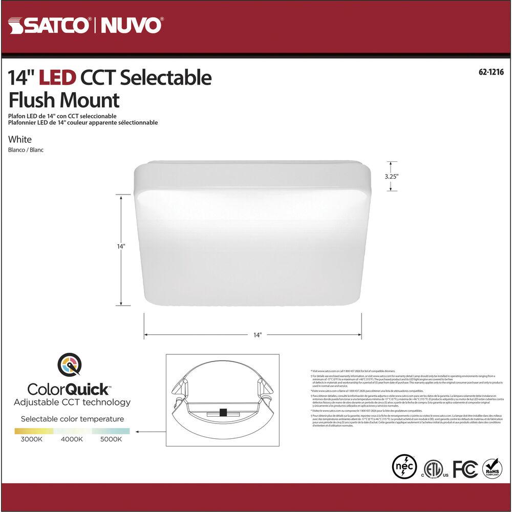Nuvo Lighting Cloud LED 14 Inch White Flush Mount Ceiling Light