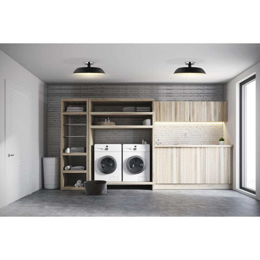 Nuvo Lighting Colony 1 Light 20 Inch Matte Black/Polished Nickel Semi Flush Ceiling Light