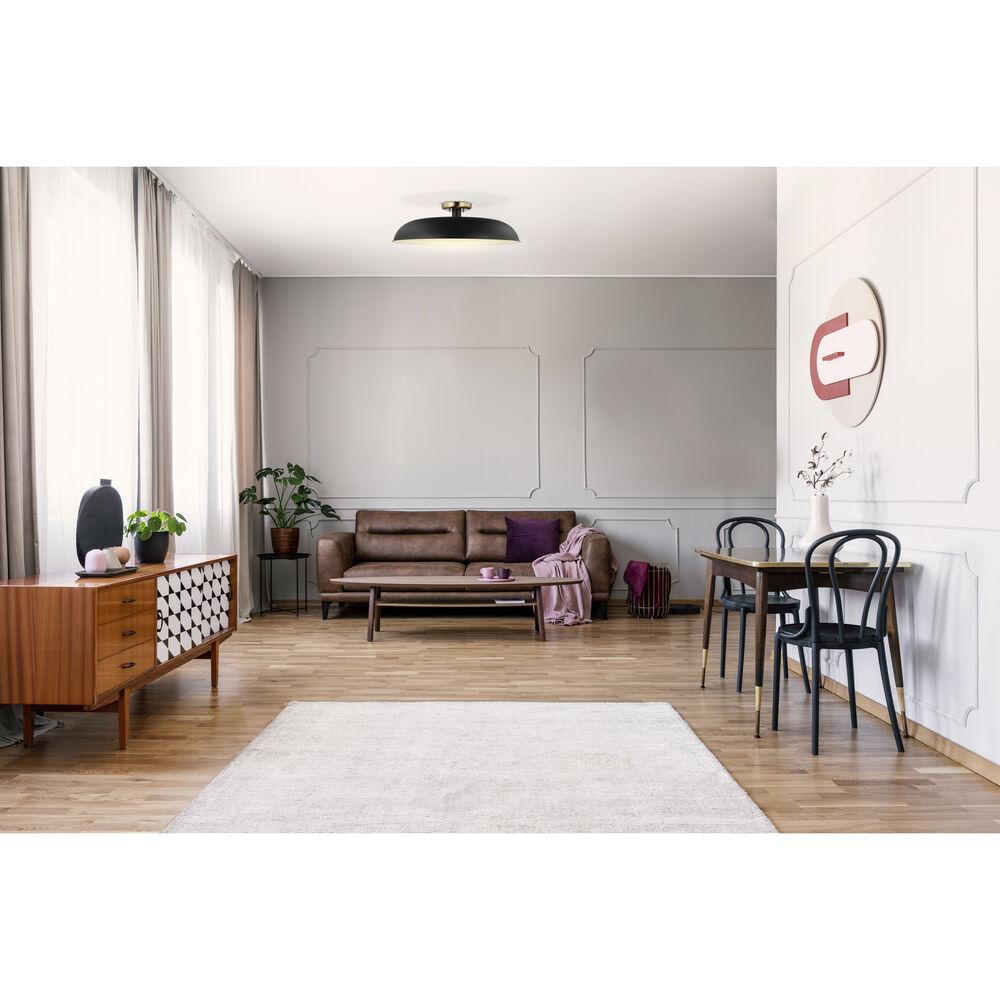 Nuvo Lighting Colony 1 Light 24 Inch Matte Black/Burnished Brass Semi Flush Ceiling Light