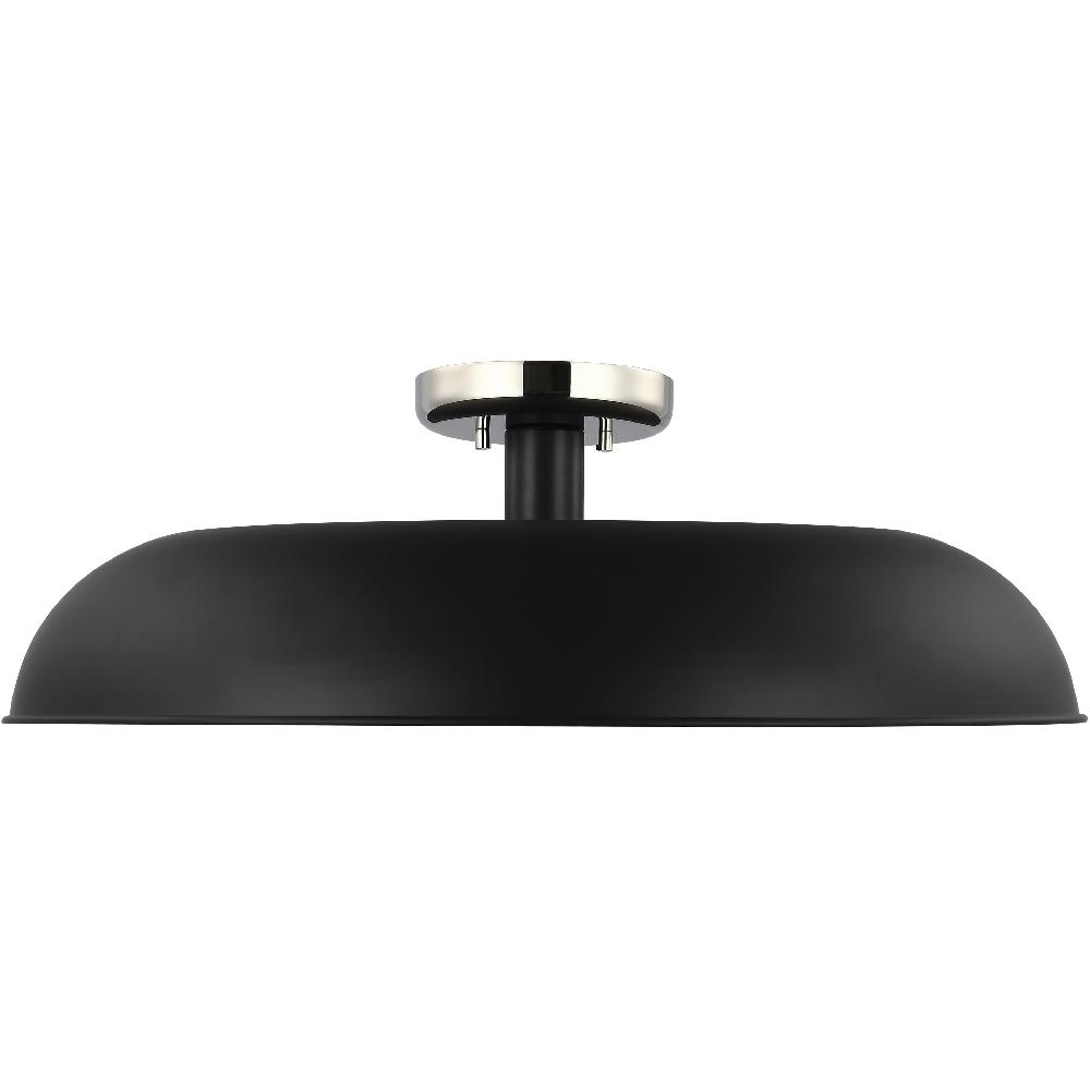 nuvo lighting Colony 1 Light 24 inch Matte Black/Polished Nickel Semi Flush Ceiling Light