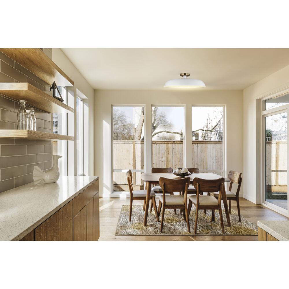 Nuvo Lighting Colony 1 Light 24 Inch Matte White/Burnished Brass Semi Flush Ceiling Light