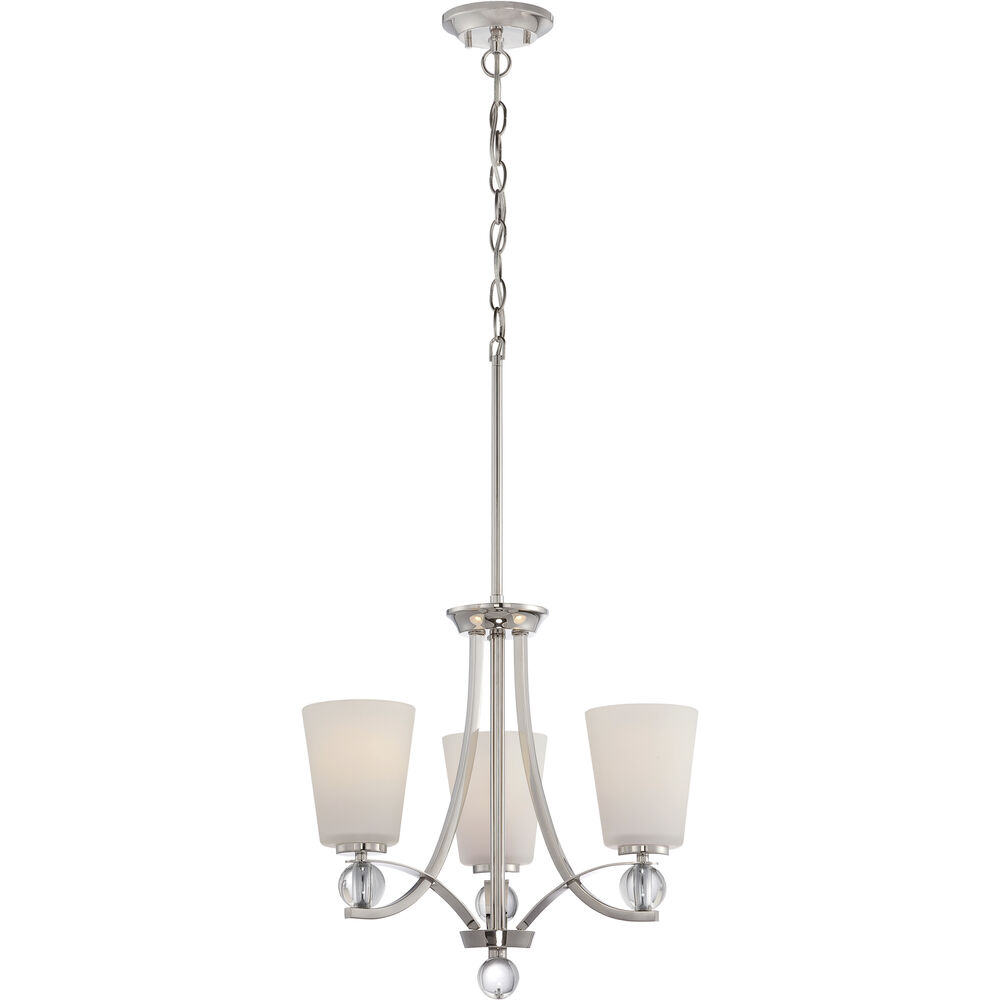 Nuvo Lighting Connie 3 Light 18 Inch Polished Nickel Chandelier Ceiling Light