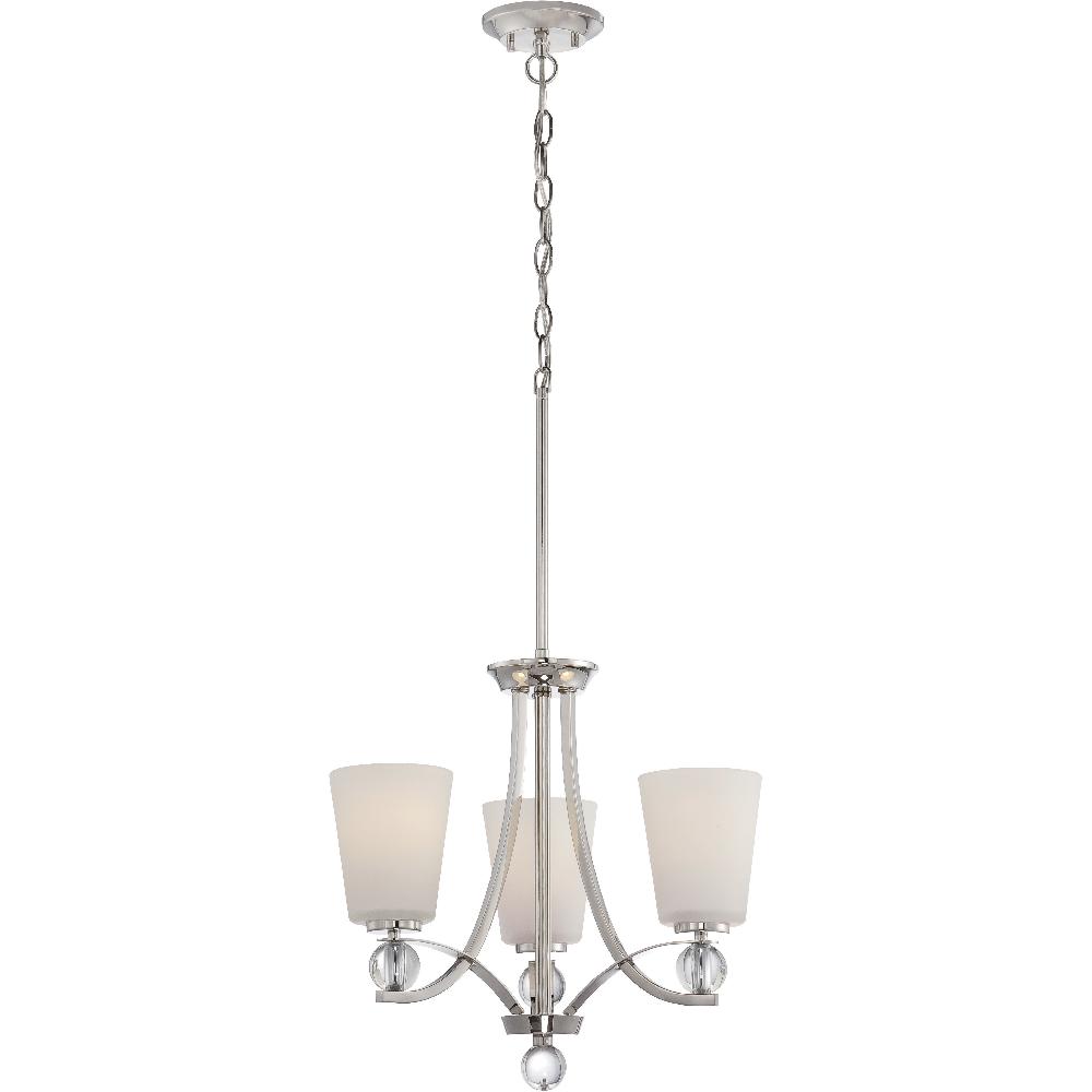 nuvo lighting Connie 3 Light 18 inch Polished Nickel Chandelier Ceiling Light