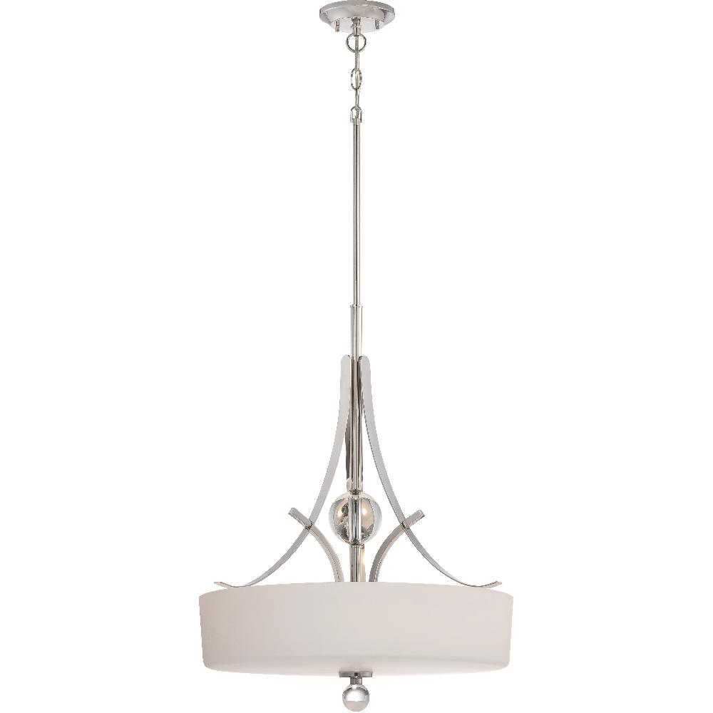 nuvo lighting Connie 3 Light 20 inch Polished Nickel Pendant Ceiling Light