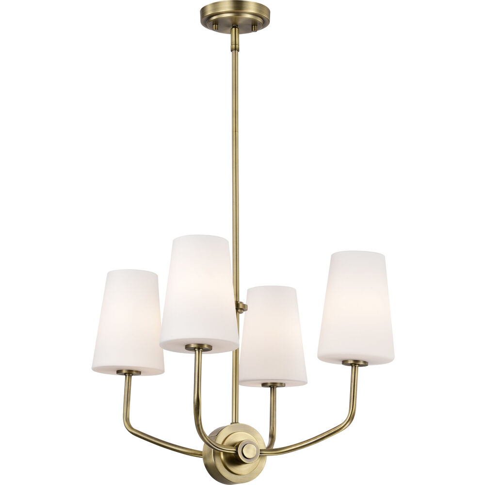 Nuvo Lighting Cordello 4 Light 16 Inch Vintage Brass Chandelier Ceiling Light