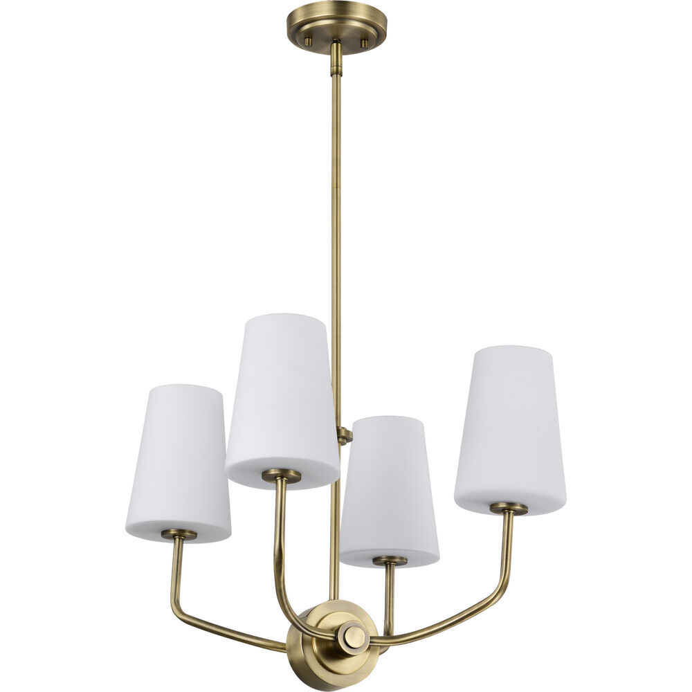 Nuvo Lighting Cordello 4 Light 16 Inch Vintage Brass Chandelier Ceiling Light