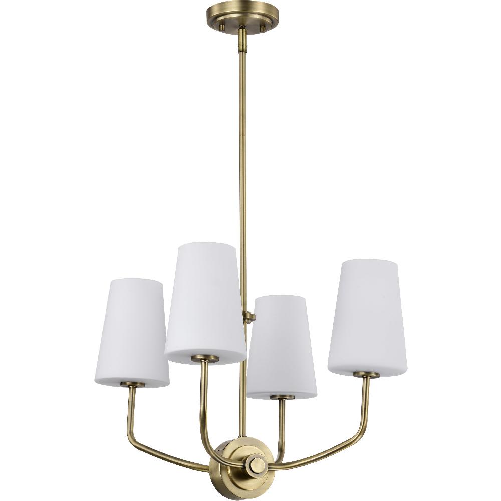 nuvo lighting Cordello 4 Light 16 inch Vintage Brass Chandelier Ceiling Light