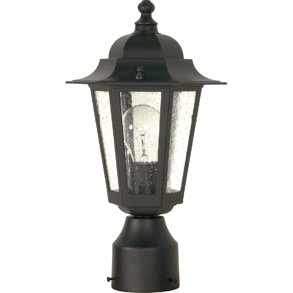 nuvo lighting Cornerstone 1 Light 14 inch Textured Black Outdoor Post Lantern
