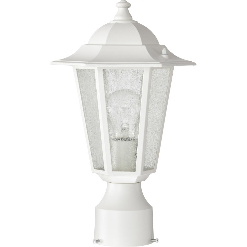 Nuvo Lighting Cornerstone 1 Light 14 Inch White Outdoor Post Lantern